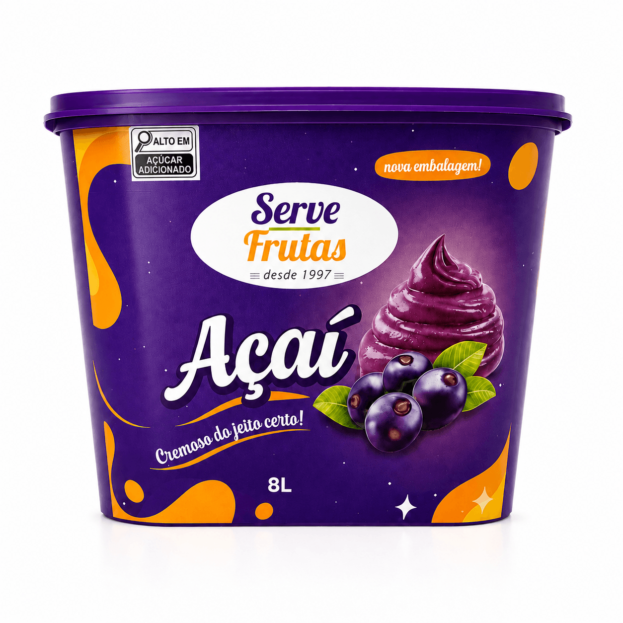 Açaí Premium Natural - Balde 8L - distribuidor açaí atacado SP